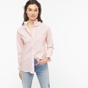 J.Crew Classic fit ruffle neck shirt in gingham